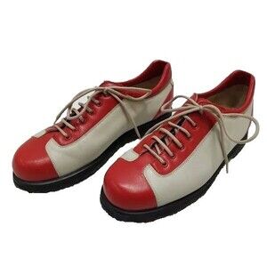 WALTER GENUIN Italy EU-38 US-7.5 ladies spikeless golf shoes red beige leather